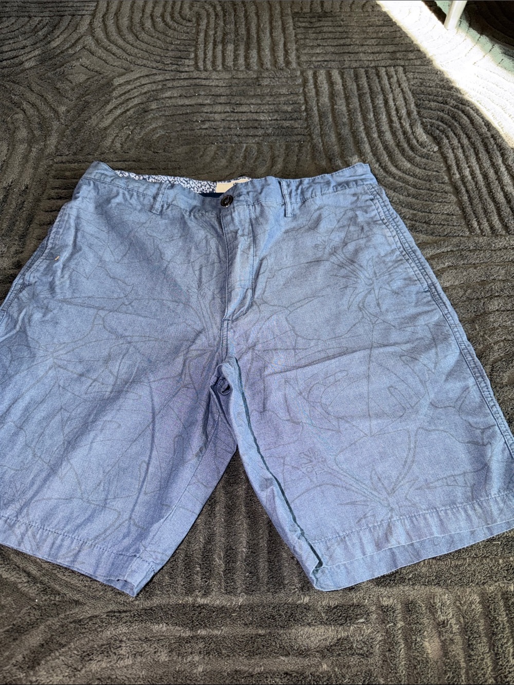 Men's Light Blue Flat Front Casual Shorts